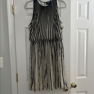 Anthropologie Black and White Striped Dress